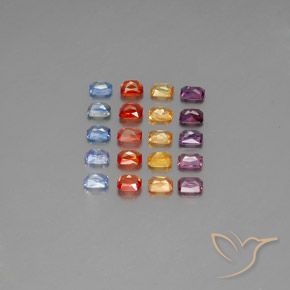Pedras preciosas de Safira Multicolorido natural de 4.97 ct, Corte Octógono / Esmeralda, VS-SI