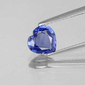 Safira azul natural 1,16ct, formato de coração, VVS-VS