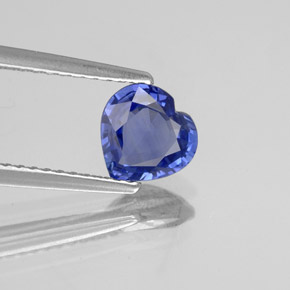 Safira azul natural 1,16ct, formato de coração, VVS-VS