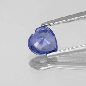 Safira azul natural 1,16ct, formato de coração, VVS-VS