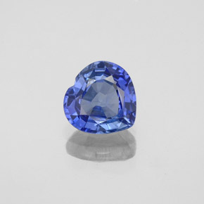 Safira azul natural 1,29ct, formato de coração, VVS-VS