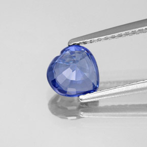 Safira azul natural 1,29ct, formato de coração, VVS-VS