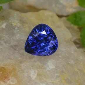 Safira azul natural 1,53ct, formato de pêra, VVS-VS