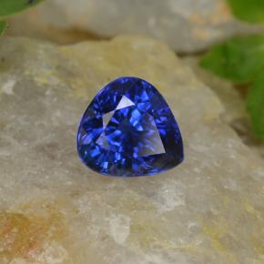 Safira azul natural 1,53ct, formato de pêra, VVS-VS
