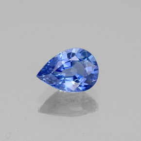 Safira azul natural 1,00ct, formato de pêra, VS
