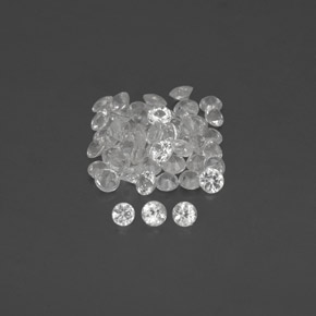 Pedras preciosas de safira branco natural de  ct, corte redondo, VVS-VS