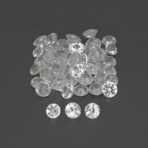 Pedras preciosas de safira branco natural de  ct, corte redondo, VVS-VS