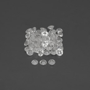 Pedras preciosas de safira branco natural de  ct, corte redondo, VVS-VS