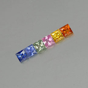 Pedras preciosas de safira multicolorido natural de  ct, quadrado, VVS-VS