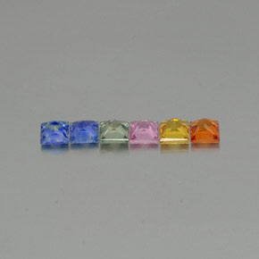 Pedras preciosas de safira multicolorido natural de  ct, quadrado, VVS-VS