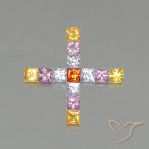 Pedras preciosas de Safira Multicolorido natural de 1.89 ct, Quadrado, VVS-VS