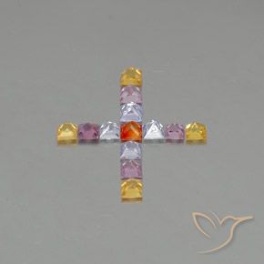 Pedras preciosas de Safira Multicolorido natural de 1.89 ct, Quadrado, VVS-VS