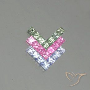 2.64ctw Natural Multicolorido Safira, Quadrado, VVS-VS