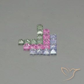 Pedras preciosas de Safira Multicolorido natural de 2.64 ct, Quadrado, VVS-VS