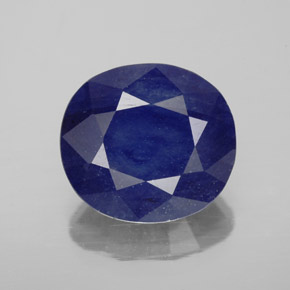 Safira azul natural 7,29ct, corte oval, SI