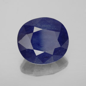 Safira azul natural 7,29ct, corte oval, SI