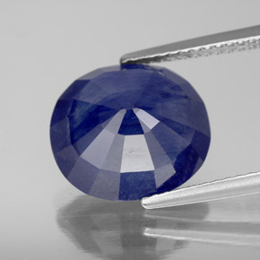 Safira azul natural 7,29ct, corte oval, SI