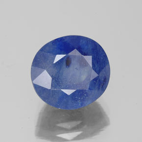 Safira azul natural 5,46ct, corte oval, SI