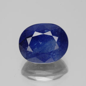 Safira azul natural 4,46ct, corte oval, SI