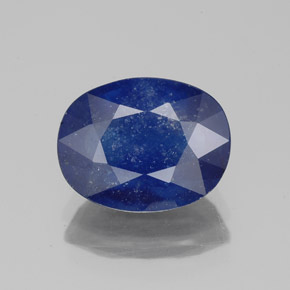Safira azul natural 4,16ct, corte oval, SI