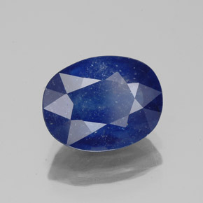 Safira azul natural 4,16ct, corte oval, SI