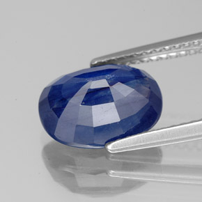 Safira azul natural 4,16ct, corte oval, SI