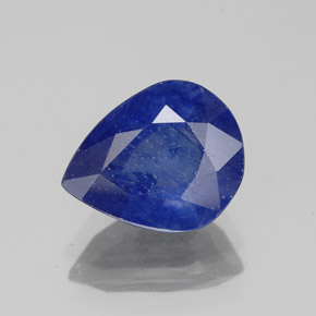 Safira azul natural 3,54ct, formato de pêra, SI