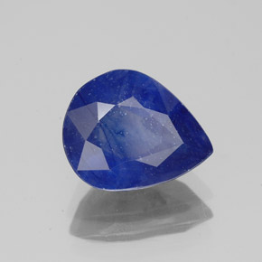 Safira azul natural 3,54ct, formato de pêra, SI