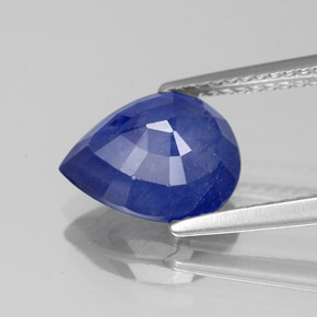 Safira azul natural 3,54ct, formato de pêra, SI
