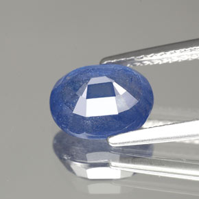 Safira azul natural 2,93ct, corte oval, SI-I1