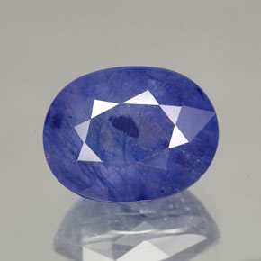 Safira azul natural 8,36ct, corte oval, SI