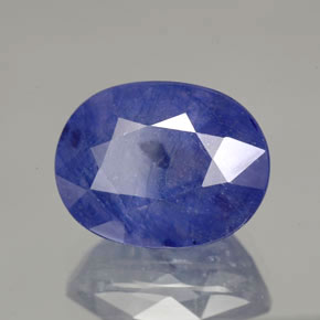 Safira azul natural 8,36ct, corte oval, SI