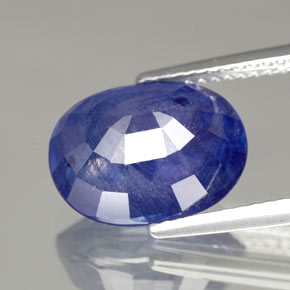 Safira azul natural 8,36ct, corte oval, SI