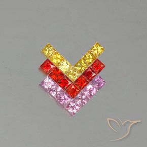 2.72ctw Natural Multicolorido Safira, Quadrado, VVS-VS