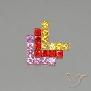 Pedras preciosas de Safira Multicolorido natural de 2.72 ct, Quadrado, VVS-VS