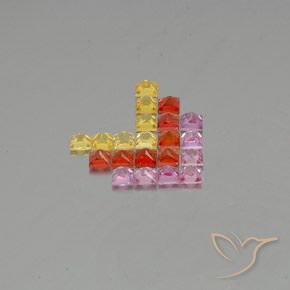 Pedras preciosas de Safira Multicolorido natural de 2.72 ct, Quadrado, VVS-VS