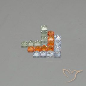 Pedras preciosas de Safira Multicolorido natural de 2.90 ct, Quadrado, VVS-VS