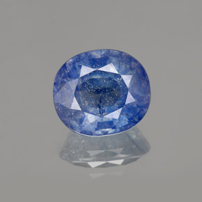 Safira azul natural 5,36ct, corte oval, SI