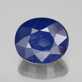 Safira azul natural 7,03ct, corte oval, SI