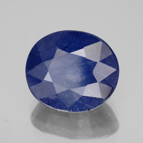 Safira azul natural 7,03ct, corte oval, SI