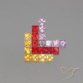 Pedras preciosas de Safira Multicolorido natural de 3.05 ct, Quadrado, VVS-VS