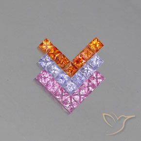 3.22ctw Natural Multicolorido Safira, Quadrado, VVS-VS