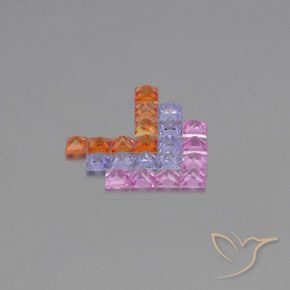 Pedras preciosas de Safira Multicolorido natural de 3.22 ct, Quadrado, VVS-VS
