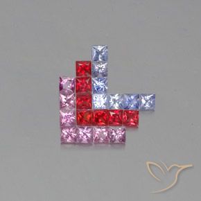 Pedras preciosas de Safira Multicolorido natural de 2.71 ct, Quadrado, VVS-VS