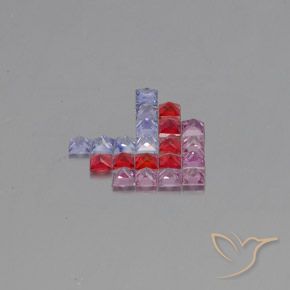 Pedras preciosas de Safira Multicolorido natural de 2.71 ct, Quadrado, VVS-VS
