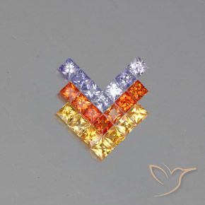 2.66ctw Natural Multicolorido Safira, Quadrado, VVS-VS