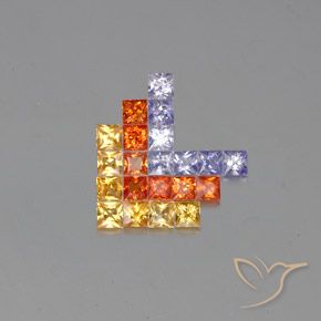 Pedras preciosas de Safira Multicolorido natural de 2.66 ct, Quadrado, VVS-VS