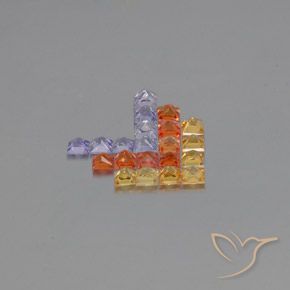 Pedras preciosas de Safira Multicolorido natural de 2.66 ct, Quadrado, VVS-VS