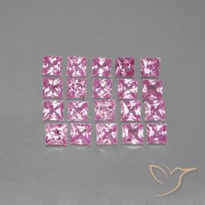 Pedras preciosas de safira rosa natural de 3,45 ct, quadrado, VVS-VS