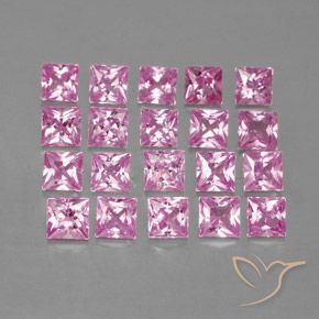 Pedras preciosas de safira rosa natural de 3,45 ct, quadrado, VVS-VS